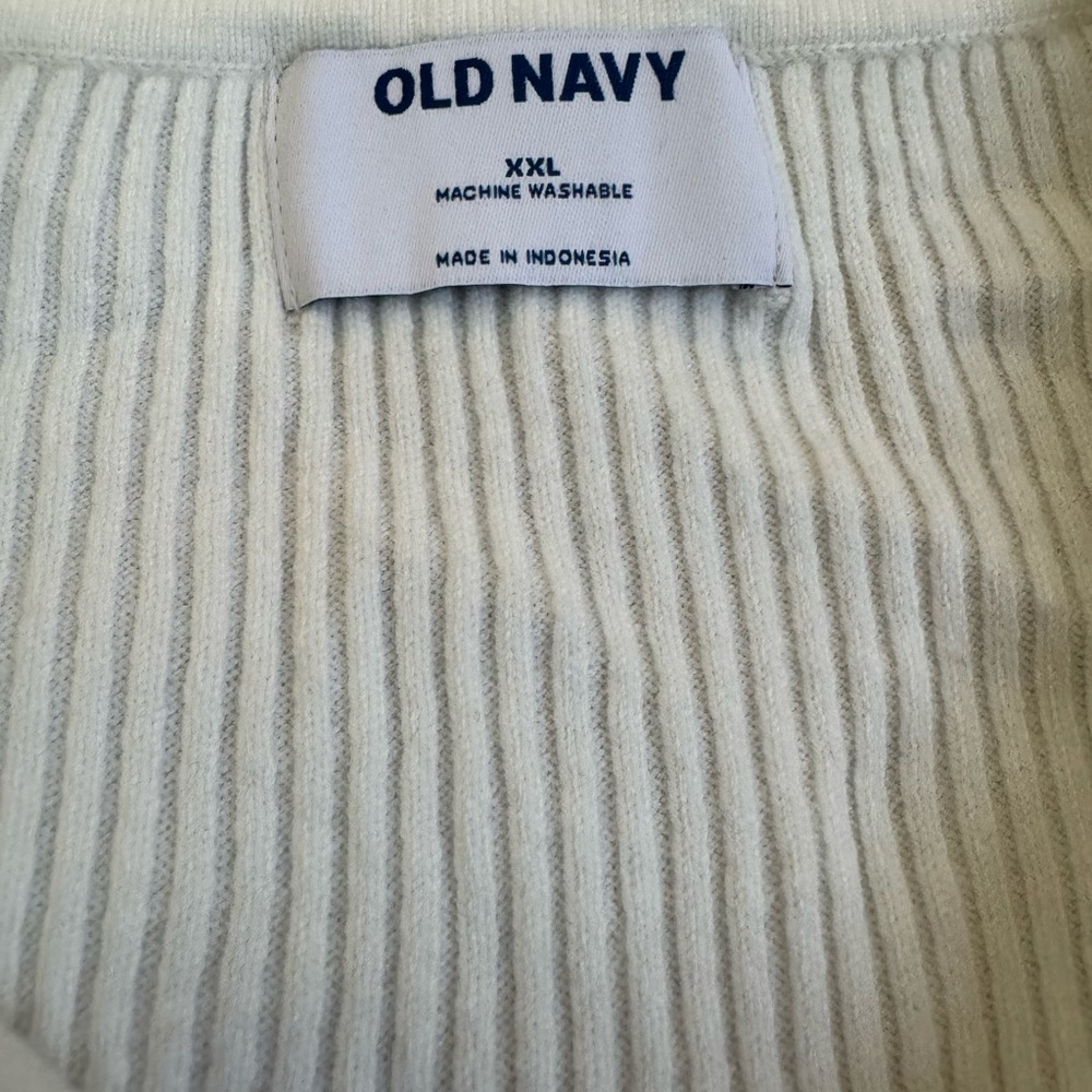 Old Navy Blue & White Striped Ribbed Sleeveless Knit Top XXL NWT - Picture 3 of 8